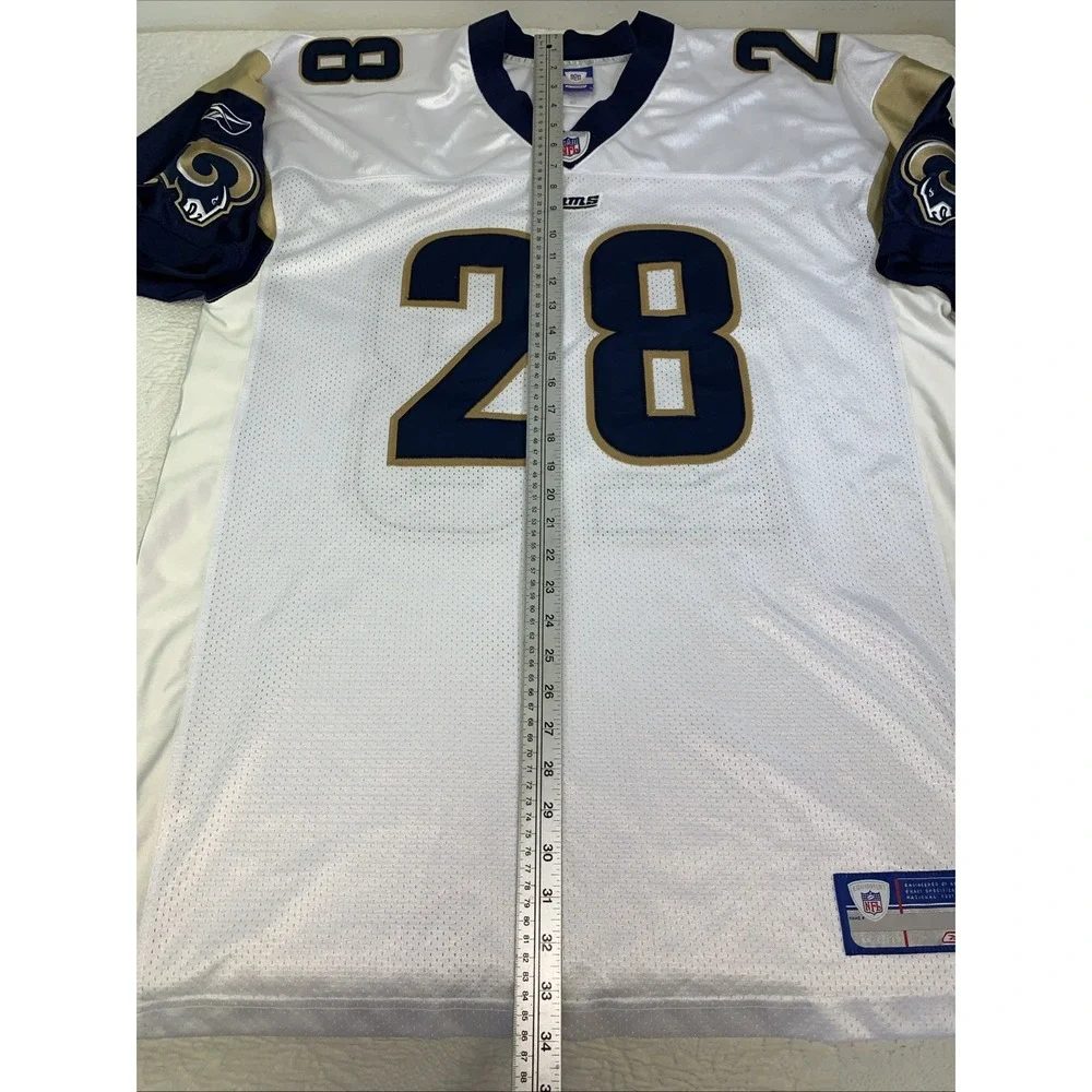 Reebok Marshall Faulk #28 St Louis Rams NFL Jersey White 52 Men's Authentic - Picture 5 of 11